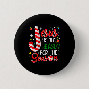 Jesus Is The Reason For The Season Christmas Pajam 2 Inch Round Button
