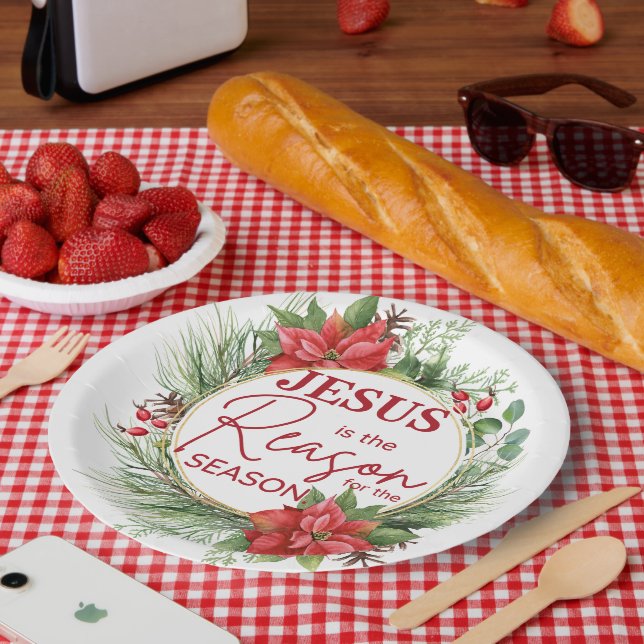 Jesus is the Reason for the Season Christmas Paper Plate (Picnic)