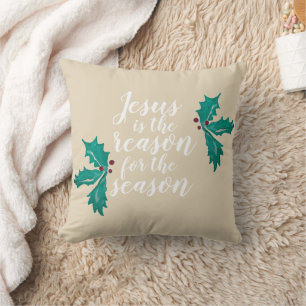 Jesus is the Reason for the Season Christmas Throw Pillow