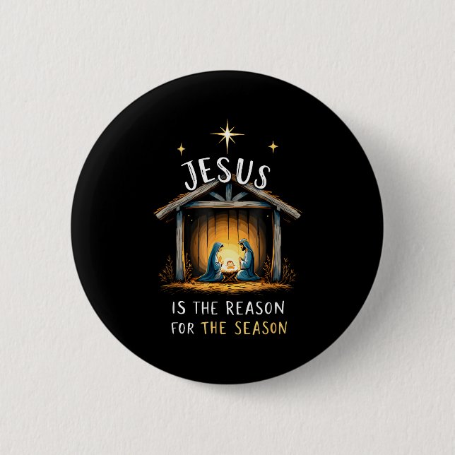 Jesus Is The Reason For The Season Christmas Xmas  2 Inch Round Button (Front)