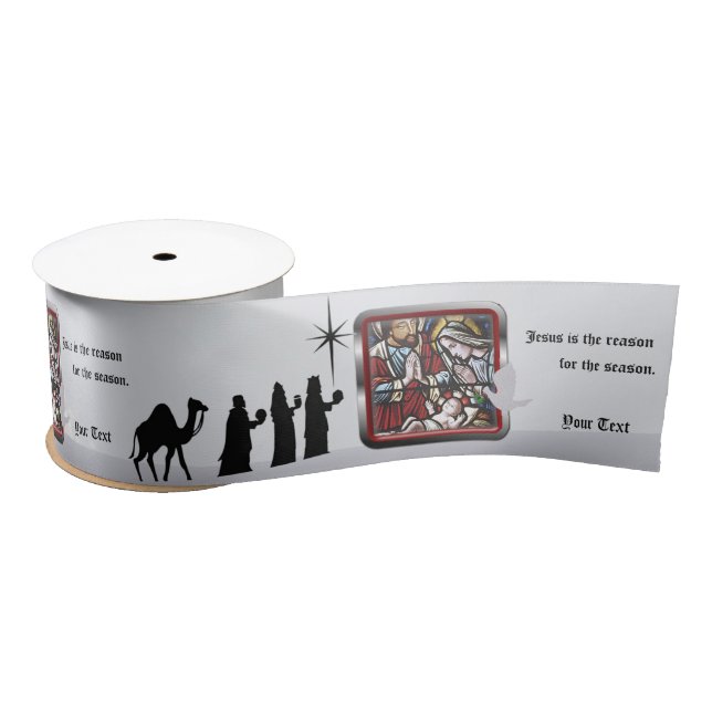 Jesus is the Reason for the Season GiftWrap Ribbon Satin Ribbon (Spool)