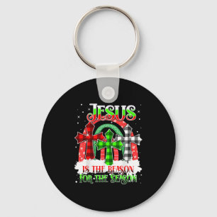 Jesus Is The Reason For The Season Rainbow Christm Keychain