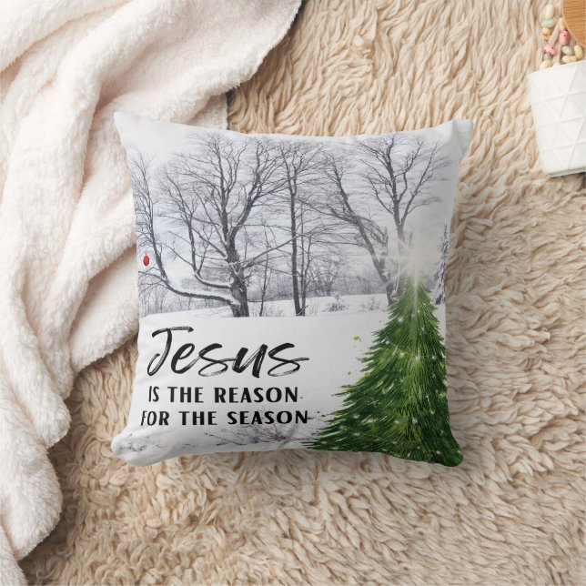 Jesus is the Reason for the Season  Throw Pillow (Blanket)