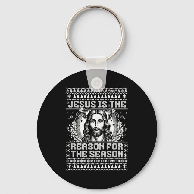 Jesus Is The Reason For The Season - Ugly Christma Keychain (Front)