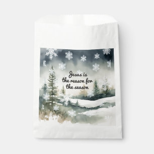 Jesus is the Reason for the Season Winter Scene Favour Bag