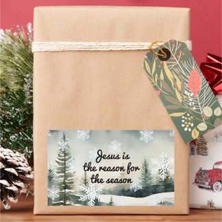 Jesus is the Reason for the Season Winter Scene Sticker