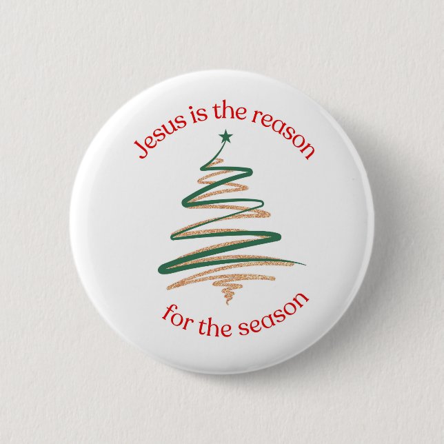 Jesus is the reason for the season with tree pin (Front)