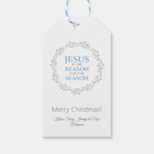 Jesus is the Reason for the Season Wreath Gift Tags