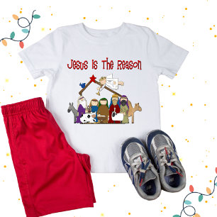 Jesus Is the Reason Manger Scene Baby T-Shirt
