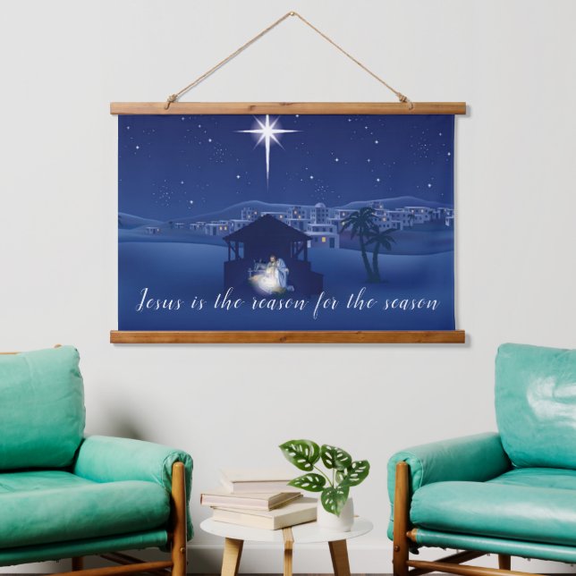 Jesus is the reason Nativity  Hanging Tapestry (Living Room)