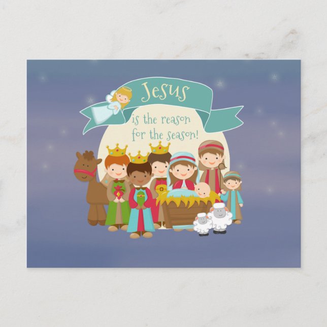 "Jesus is the reason" Nativity Post Card (Front)