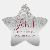 Jesus is the Reason Silver Sparkle Christmas