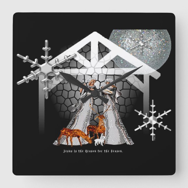 Jesus Is the Reason Square Wall Clock (Front)