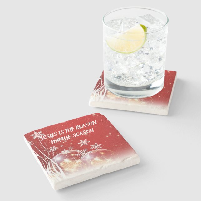 Jesus Is The Reason Stone Coaster Sparkling  (Side)