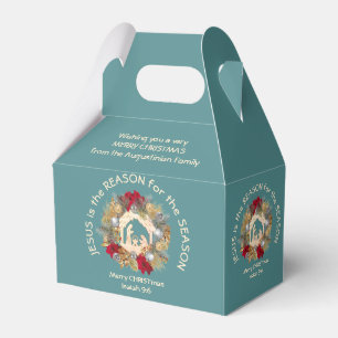JESUS IS THE REASON Teal Christmas Favour Box