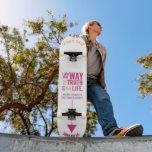 Jesus is Way, Life, Truth Skateboard<br><div class="desc">Christian Skateboard with the biblical verse from John 14:6 Jesus told him, “I am the way, the truth, and the life. No one can come to the Father except through me". The verses are in blue pastel colours and in mixed calligraphy & minimalist typography. This trendy, modern faith design is...</div>