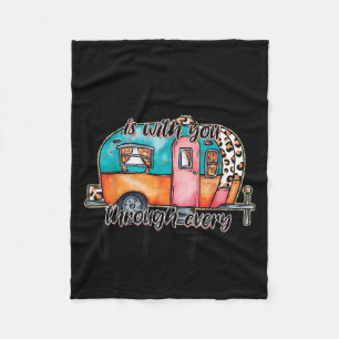 Jesus Is With You Through Every Journey Camper Chr Fleece Blanket