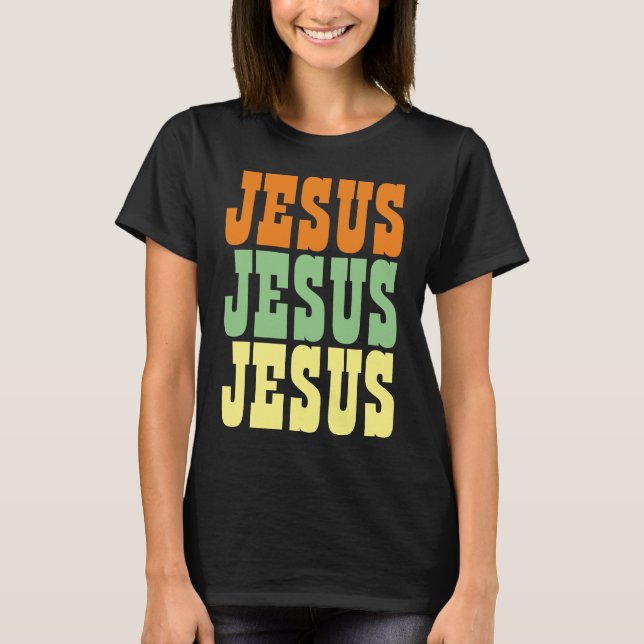 JESUS JESUS JESUS TYPOGRAPHY T-Shirt (Front)