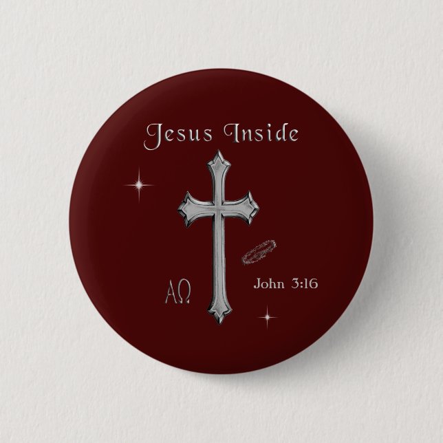 Jesus John 3:16 2 Inch Round Button (Front)