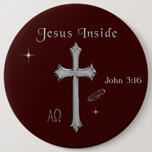 Jesus John 3:16 6 Inch Round Button