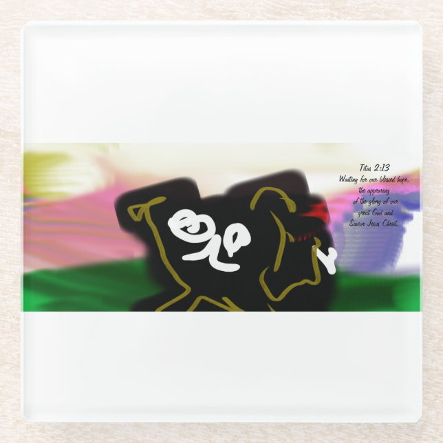 jesus  joy glass coaster (Front)