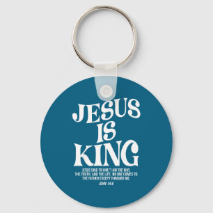 Jesus King Christian Cross God Faith Design Keychain
