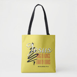 JESUS KING OF KINGS   Christian Yellow   Christmas Tote Bag