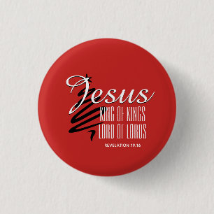 JESUS KING OF KINGS Christmas Christian Scripture 1 Inch Round Button