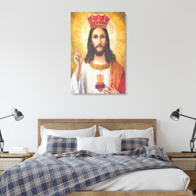 Jesus King Wrapped Canvas (Insitu(Bedroom))