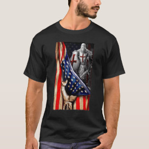Jesus Knight Templar Warrior Of Christian Amerian  T-Shirt