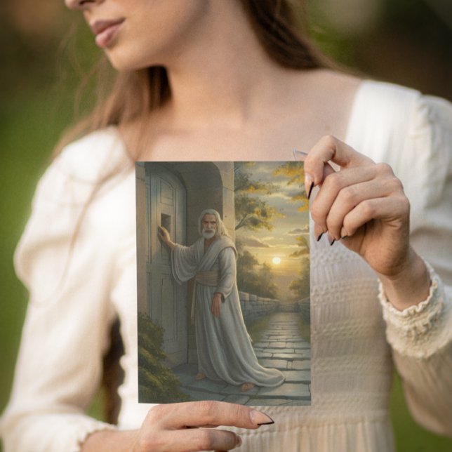 Jesus Knocking on a Rustic Door Card (Creator Uploaded)