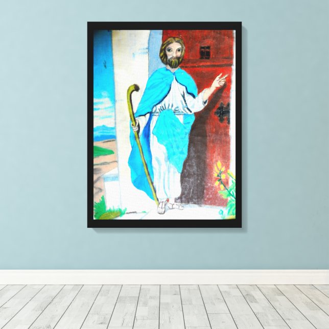 JESUS KNOCKS canvas (Insitu(Wood Floor))