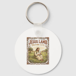 Jesus Lamb Pasture Cute Jesus Lamb Pasture Cute Ch Keychain