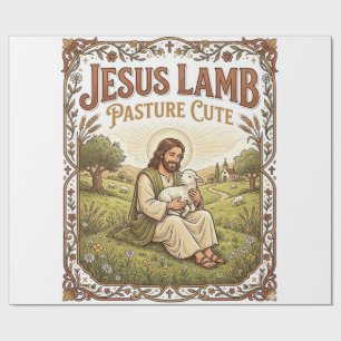 Jesus Lamb Pasture Cute Jesus Lamb Pasture Cute Ch Wrapping Paper