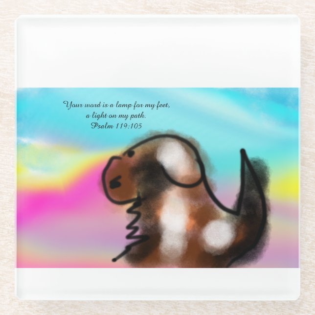 jesus lamp  glass coaster (Front)