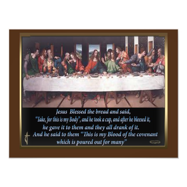 Jesus last supper canvas painting photo print (Front)