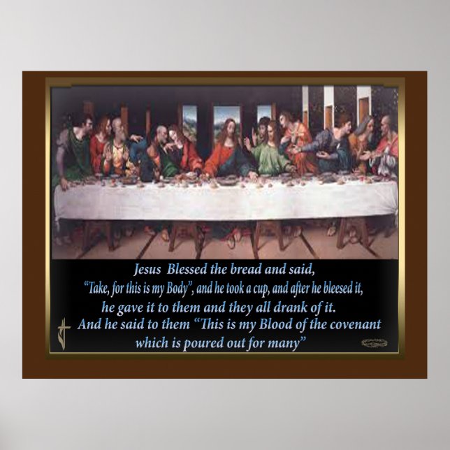 Jesus last supper canvas painting poster (Front)