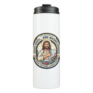Jesus Laundry Chores Humour Shirt Christian Graphi Thermal Tumbler