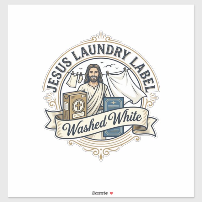 Jesus Laundry Label Washed White Jesus Laundry Was (Sheet)