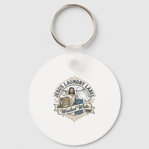 Jesus Laundry Label Washed White Jesus Laundry Was Keychain