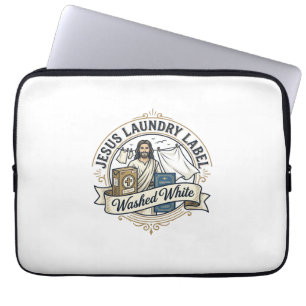 Jesus Laundry Label Washed White Jesus Laundry Was Laptop Sleeve