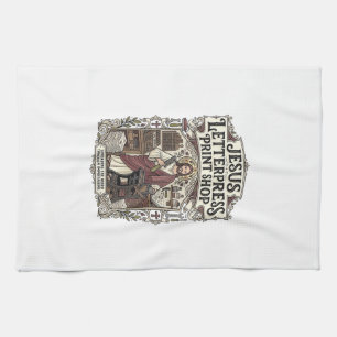 Jesus Letterpress Print Shop Jesus Letterpress Pri Kitchen Towel