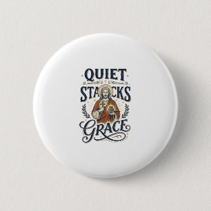 Jesus Librarian Graphic Tee Christian Art_1 2 Inch Round Button