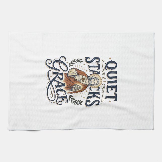 Jesus Librarian Graphic Tee Christian Art_1 Kitchen Towel (Horizontal)