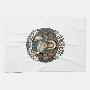 Jesus Library Card Archive Jesus Library Card Arch Kitchen Towel