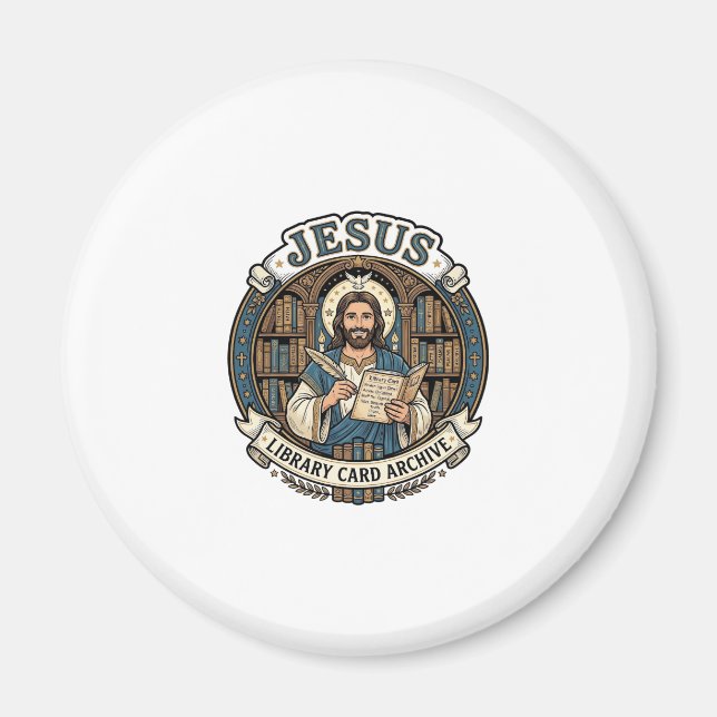 Jesus Library Card Archive Jesus Library Card Arch Magnet (Front)