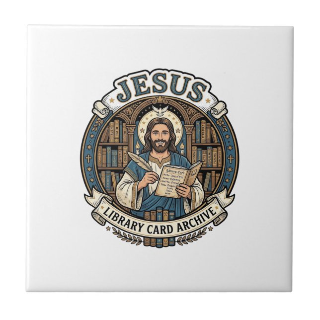 Jesus Library Card Archive Jesus Library Card Arch Tile (Front)
