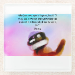 jesus light glass coaster