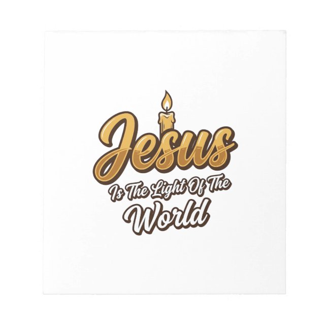 Jesus Light of the World Candle Christian Vector_1 Notepad (Front)