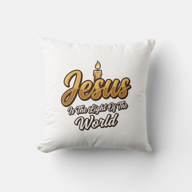 Jesus Light of the World Candle Christian Vector_1 Throw Pillow (Front)